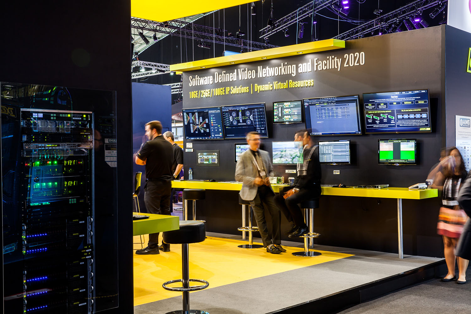Technische demonstratiezone in de Evertz stand